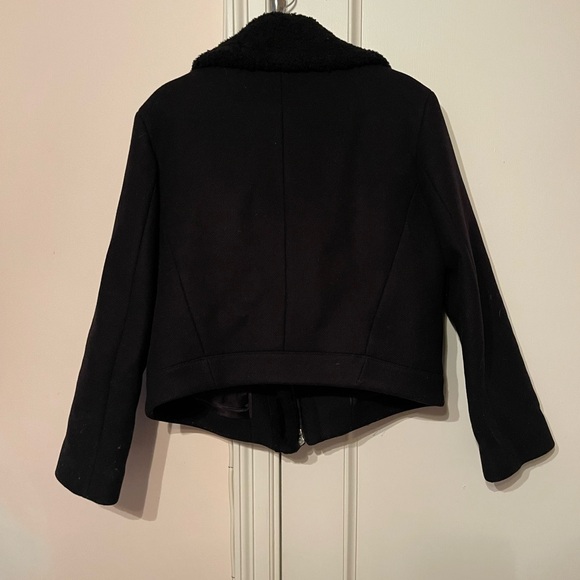 Vince Black Shearling & Wool Jacket - Picture 4 of 6